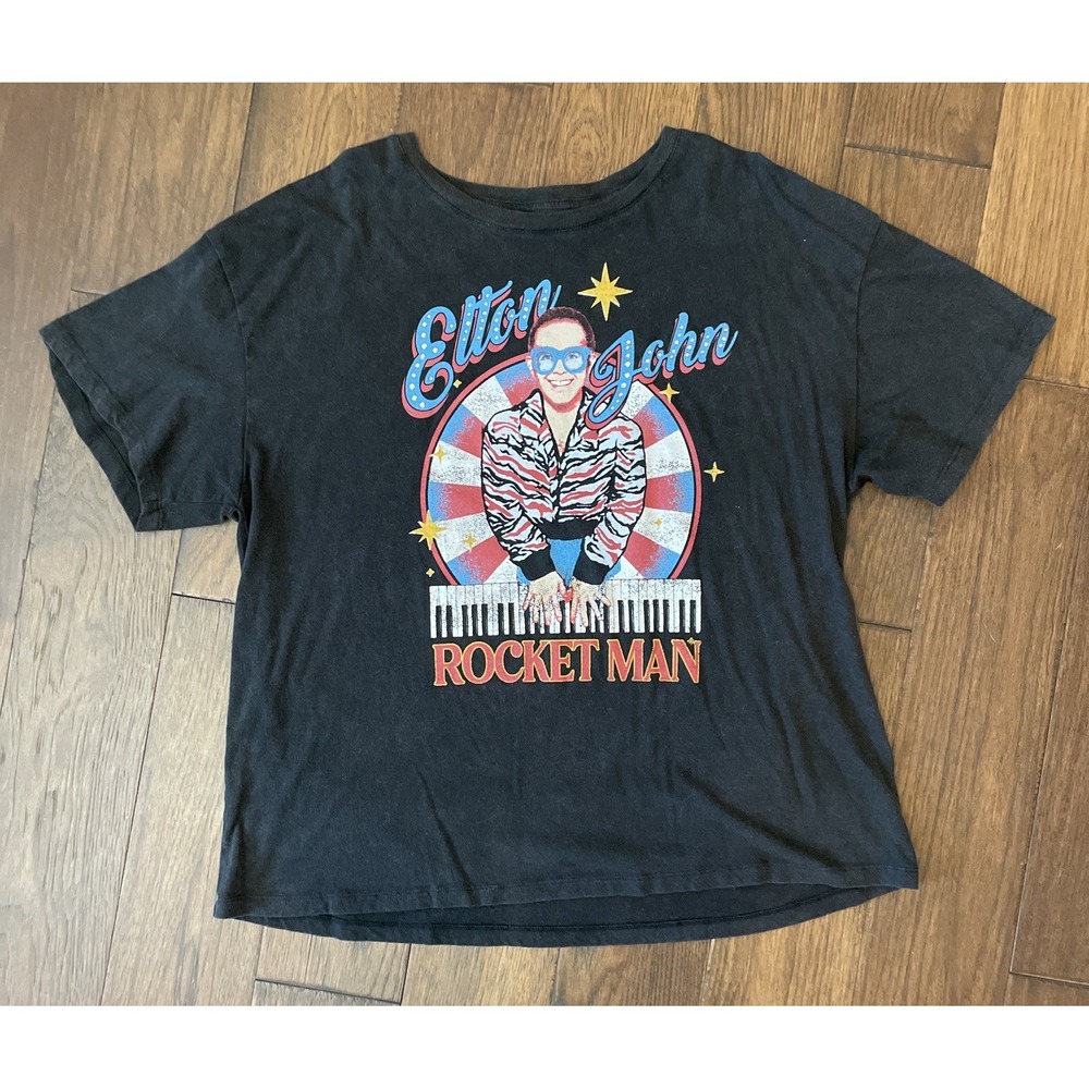 Adult Size XL Elton‎ John Rocket Man Studded Graphic T-Shirt